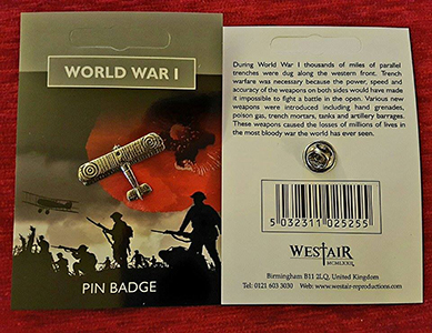 WW1 Biplane Pin Badge