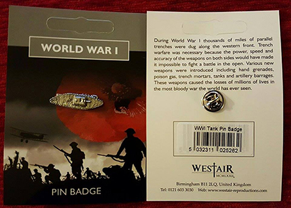 WW1 Tank Pin Badge